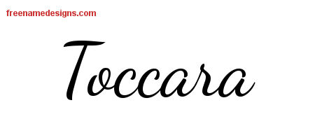 Lively Script Name Tattoo Designs Toccara Free Printout