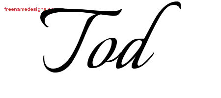 Calligraphic Name Tattoo Designs Tod Free Graphic