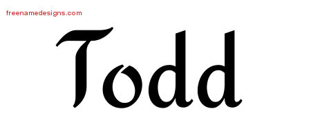 Calligraphic Stylish Name Tattoo Designs Todd Free Graphic
