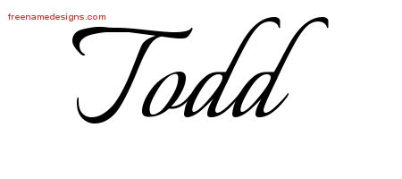Calligraphic Name Tattoo Designs Todd Free Graphic