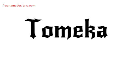 Gothic Name Tattoo Designs Tomeka Free Graphic