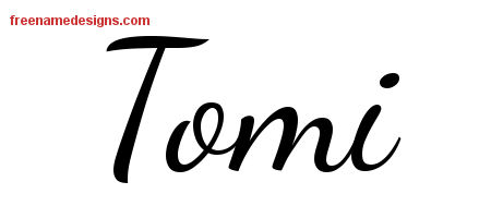Lively Script Name Tattoo Designs Tomi Free Printout