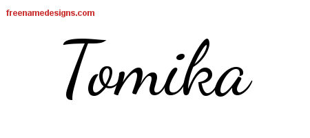 Lively Script Name Tattoo Designs Tomika Free Printout
