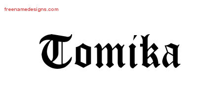 Blackletter Name Tattoo Designs Tomika Graphic Download