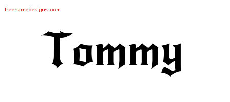 Gothic Name Tattoo Designs Tommy Free Graphic
