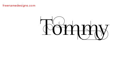 Decorated Name Tattoo Designs Tommy Free Lettering