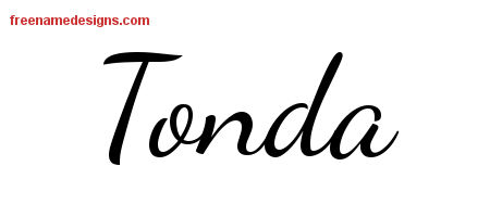 Lively Script Name Tattoo Designs Tonda Free Printout