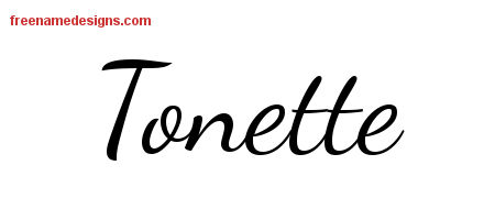 Lively Script Name Tattoo Designs Tonette Free Printout