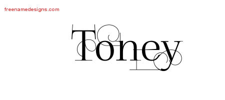 Decorated Name Tattoo Designs Toney Free Lettering