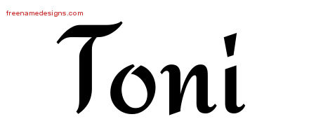 Calligraphic Stylish Name Tattoo Designs Toni Download Free