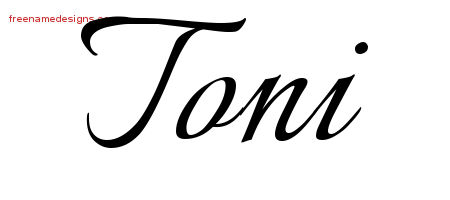 Calligraphic Name Tattoo Designs Toni Download Free
