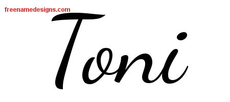 Lively Script Name Tattoo Designs Toni Free Printout