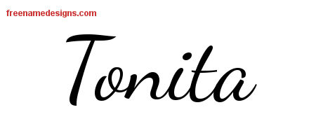 Lively Script Name Tattoo Designs Tonita Free Printout