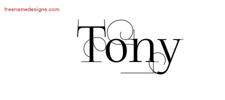 Decorated Name Tattoo Designs Tony Free Lettering