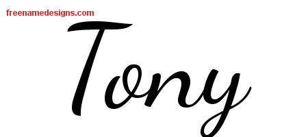 Lively Script Name Tattoo Designs Tony Free Download