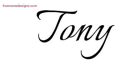Calligraphic Name Tattoo Designs Tony Free Graphic