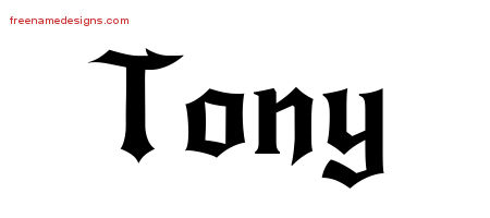 Gothic Name Tattoo Designs Tony Free Graphic