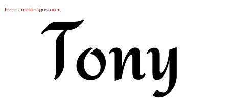 Calligraphic Stylish Name Tattoo Designs Tony Free Graphic