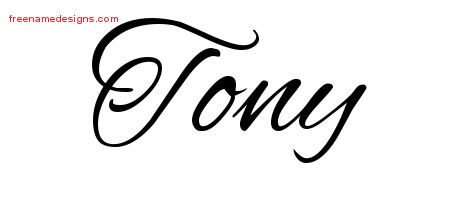 Cursive Name Tattoo Designs Tony Free Graphic
