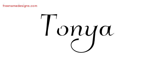 Elegant Name Tattoo Designs Tonya Free Graphic