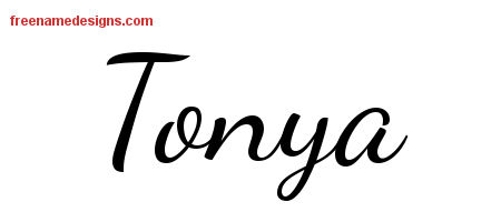 Lively Script Name Tattoo Designs Tonya Free Printout