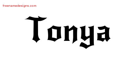 Gothic Name Tattoo Designs Tonya Free Graphic