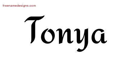 Calligraphic Stylish Name Tattoo Designs Tonya Download Free