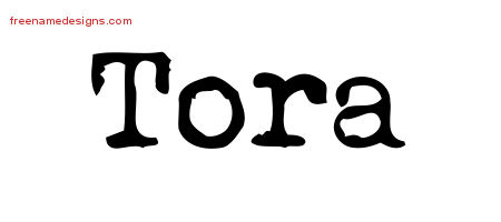 Vintage Writer Name Tattoo Designs Tora Free Lettering
