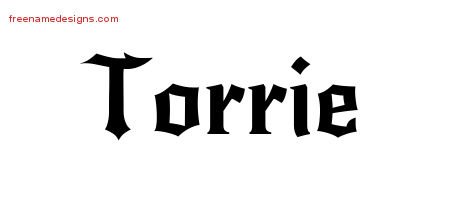 Gothic Name Tattoo Designs Torrie Free Graphic
