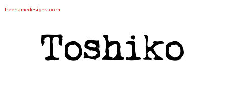 Vintage Writer Name Tattoo Designs Toshiko Free Lettering