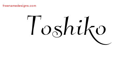 Elegant Name Tattoo Designs Toshiko Free Graphic