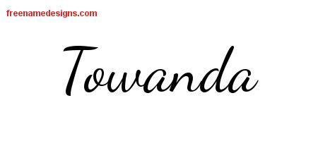 Lively Script Name Tattoo Designs Towanda Free Printout