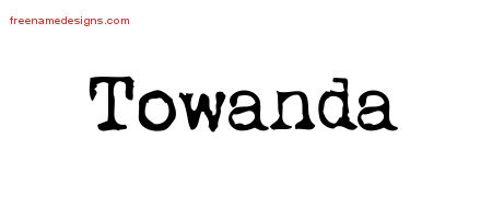 Vintage Writer Name Tattoo Designs Towanda Free Lettering
