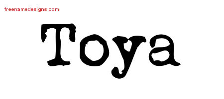 Vintage Writer Name Tattoo Designs Toya Free Lettering