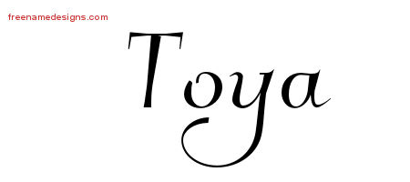 Elegant Name Tattoo Designs Toya Free Graphic