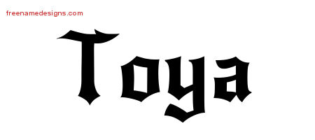 Gothic Name Tattoo Designs Toya Free Graphic