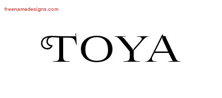 Flourishes Name Tattoo Designs Toya Printable