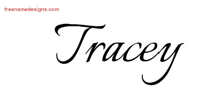 Calligraphic Name Tattoo Designs Tracey Free Graphic