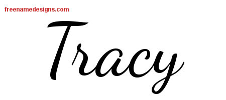 Lively Script Name Tattoo Designs Tracy Free Printout