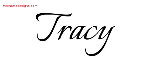 Calligraphic Name Tattoo Designs Tracy Free Graphic
