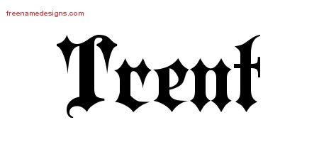 Old English Name Tattoo Designs Trent Free Lettering