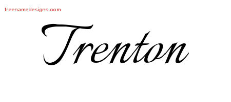 Calligraphic Name Tattoo Designs Trenton Free Graphic