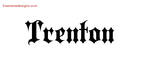 Old English Name Tattoo Designs Trenton Free Lettering