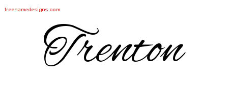 Cursive Name Tattoo Designs Trenton Free Graphic