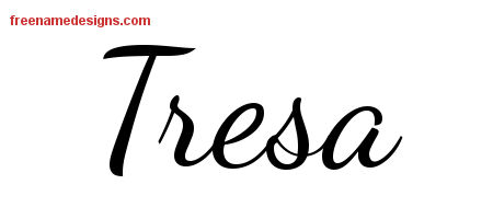 Lively Script Name Tattoo Designs Tresa Free Printout