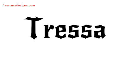 Gothic Name Tattoo Designs Tressa Free Graphic