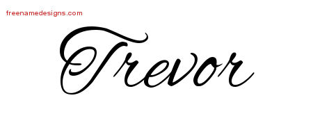 Cursive Name Tattoo Designs Trevor Free Graphic