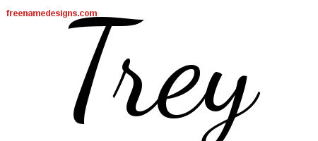 Lively Script Name Tattoo Designs Trey Free Download