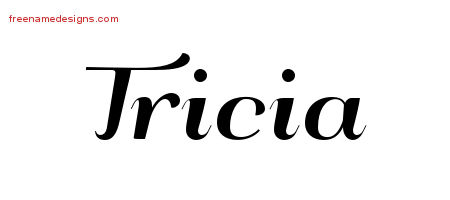 Art Deco Name Tattoo Designs Tricia Printable