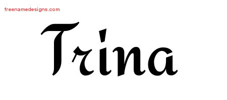 Calligraphic Stylish Name Tattoo Designs Trina Download Free